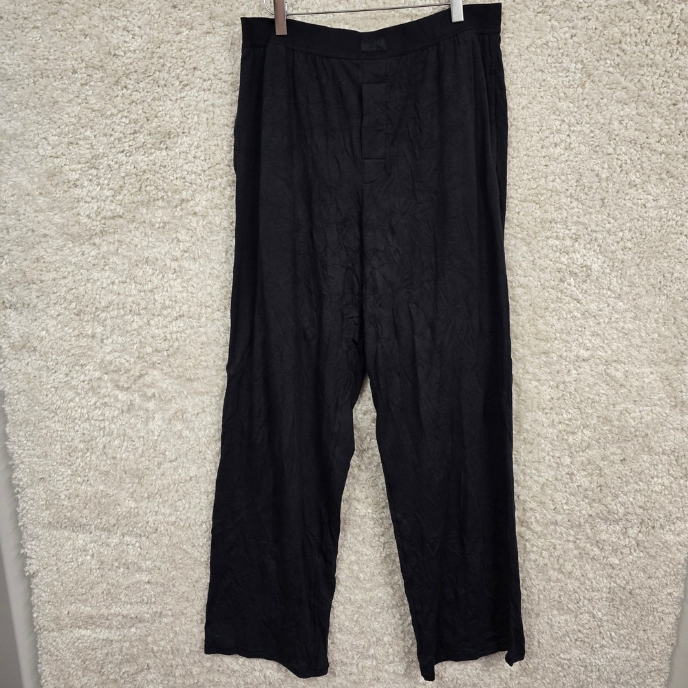 SKIMS Boyfriend Loose Pant Women Size M Onyx Black Modal Cotton Lounge Pajamas
